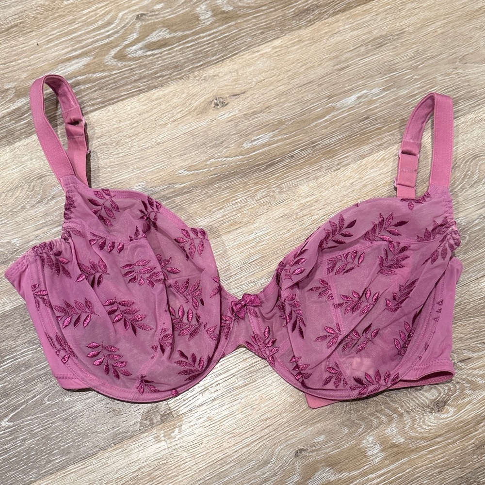 Panache Floral Embroidered Bra in Mauve